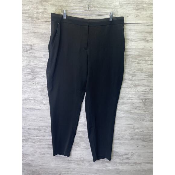 WHBM Womens Pants Size 14 Black Crepe Taper Ankle Workwear Business - Picture 1 of 15